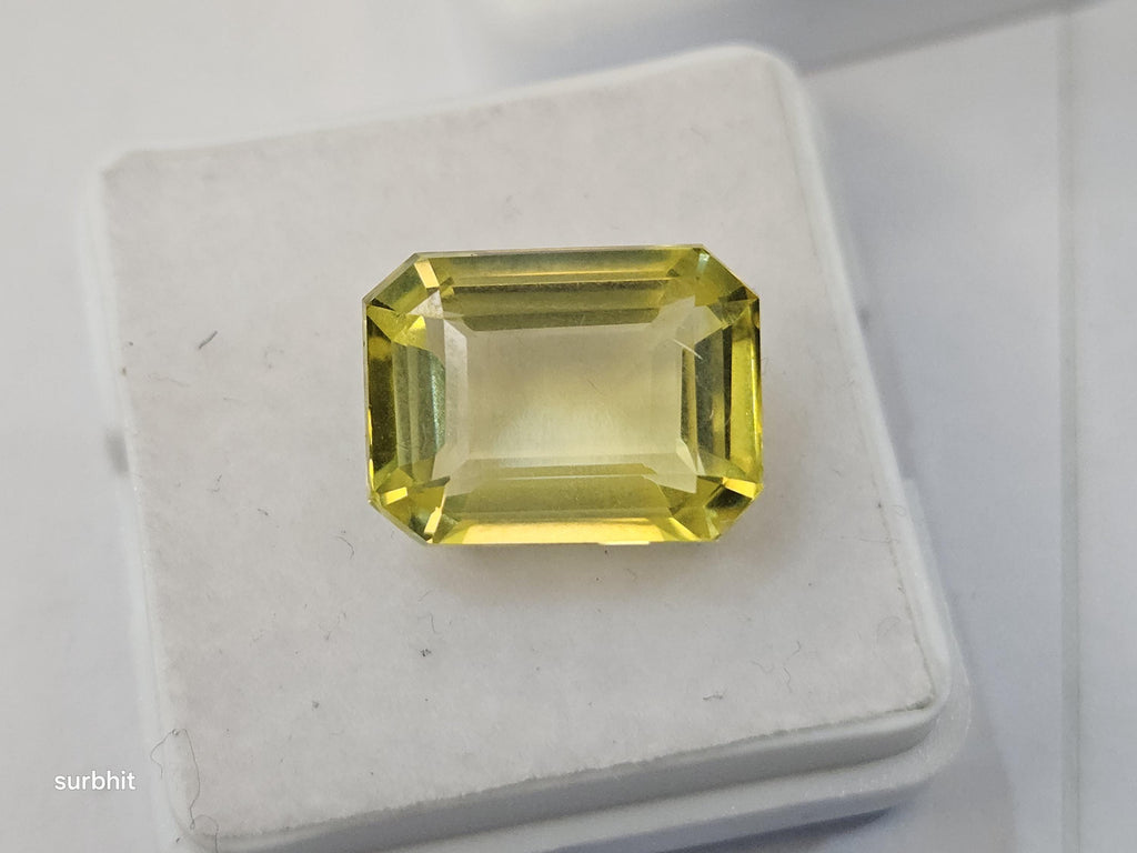 Natural Certified Ceylon Yellow Sapphire Emerald Cut 10-11 Ct Loose Gemstone