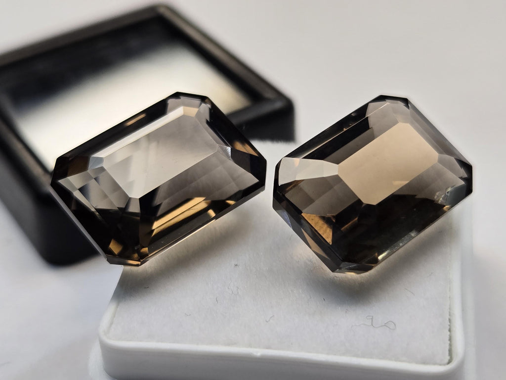 Smoky Black Quartz Emerald Cut Gemstone for Rings, Pendants, Jewelry (24-25 Ct)