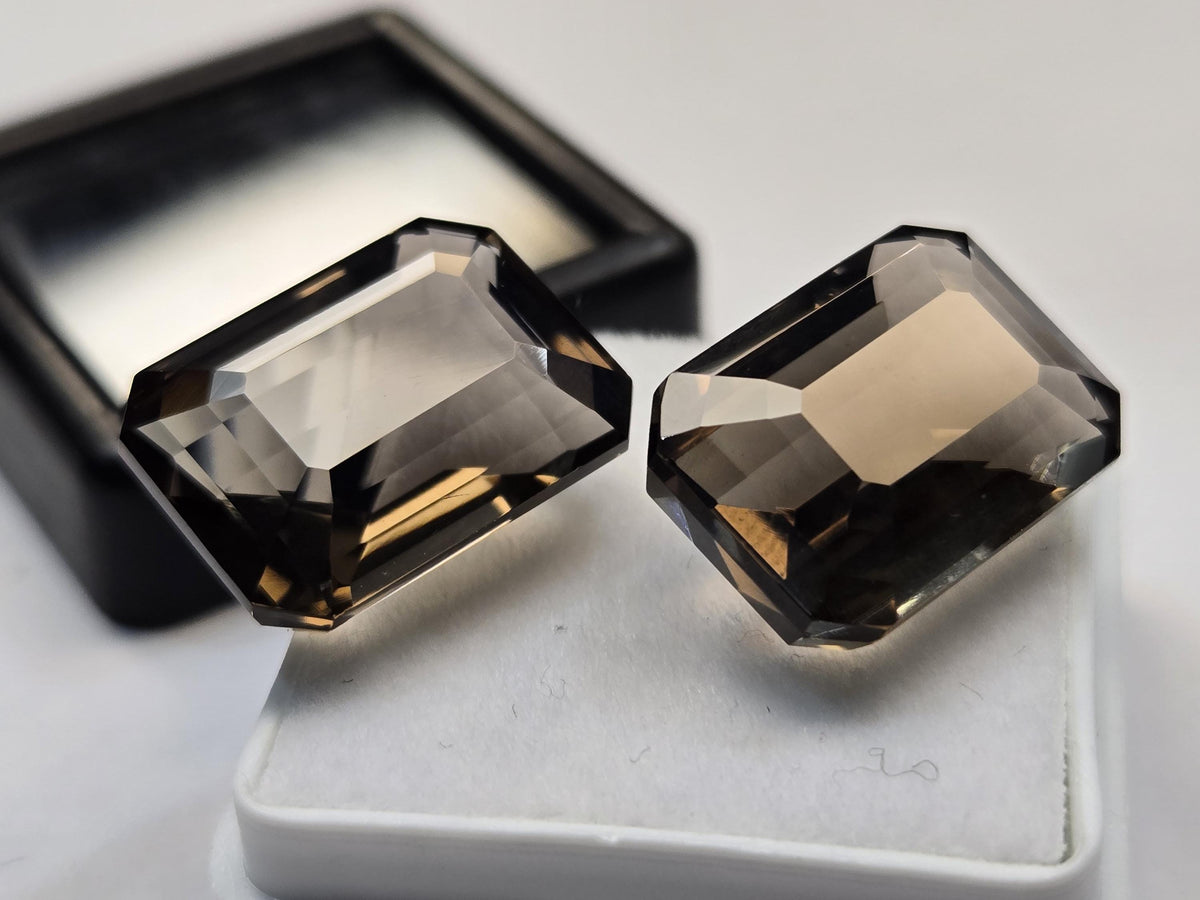 Smoky Black Quartz Emerald Cut Gemstone for Rings, Pendants, Jewelry (24-25 Ct)