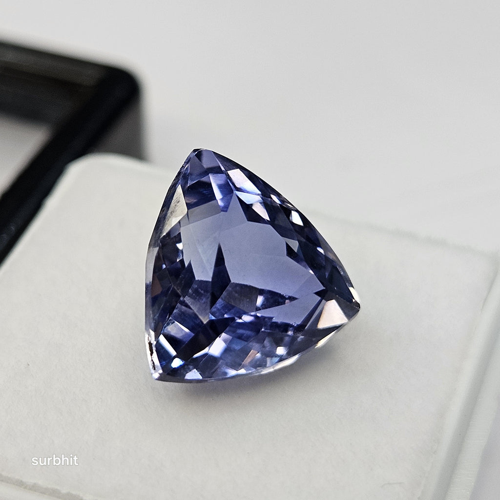 Blue Tanzanite Gemstone, Trillion Cut, 8-9 Ct Loose Stone