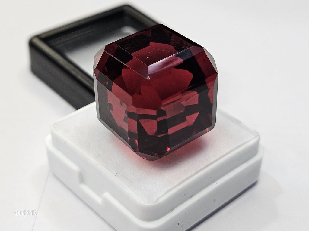 Mozambique Red Ruby Cube, 65-66 Ct Faceted Gemstone