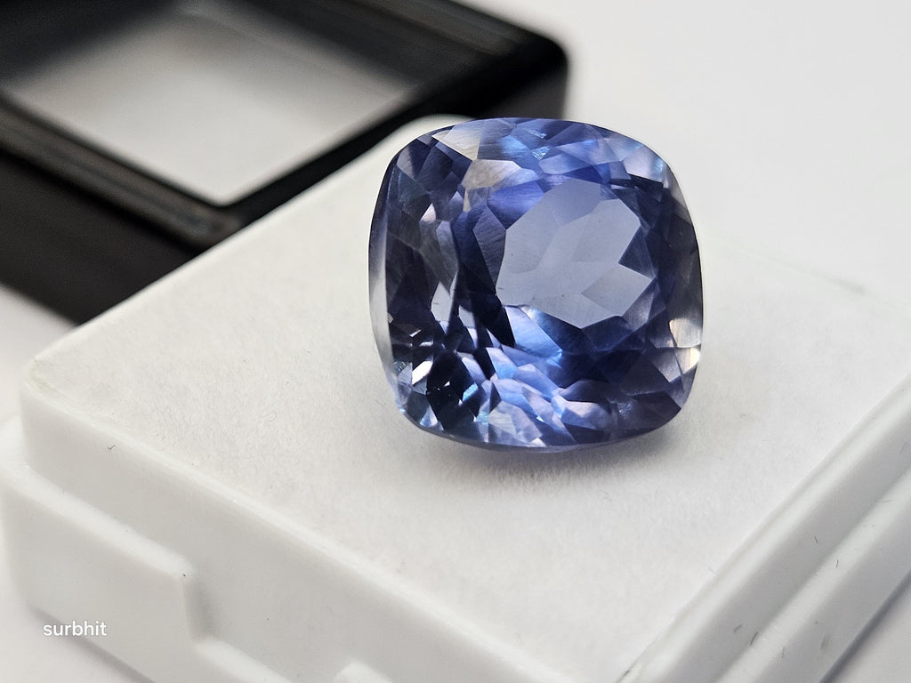 Cushion Cut Blue Tanzanite Gemstone, 12-13 Carat Loose Stone