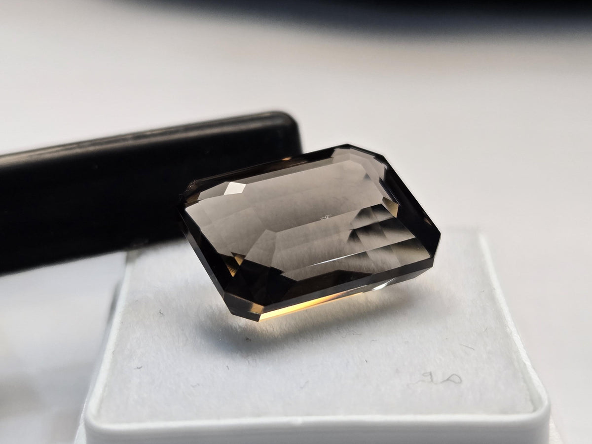 Smoky Black Quartz Emerald Cut Gemstone for Jewelry Making