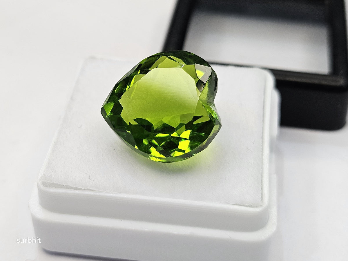 10+ Ct Natural Peridot – Heart Cut Loose Gemstone for Jewelry