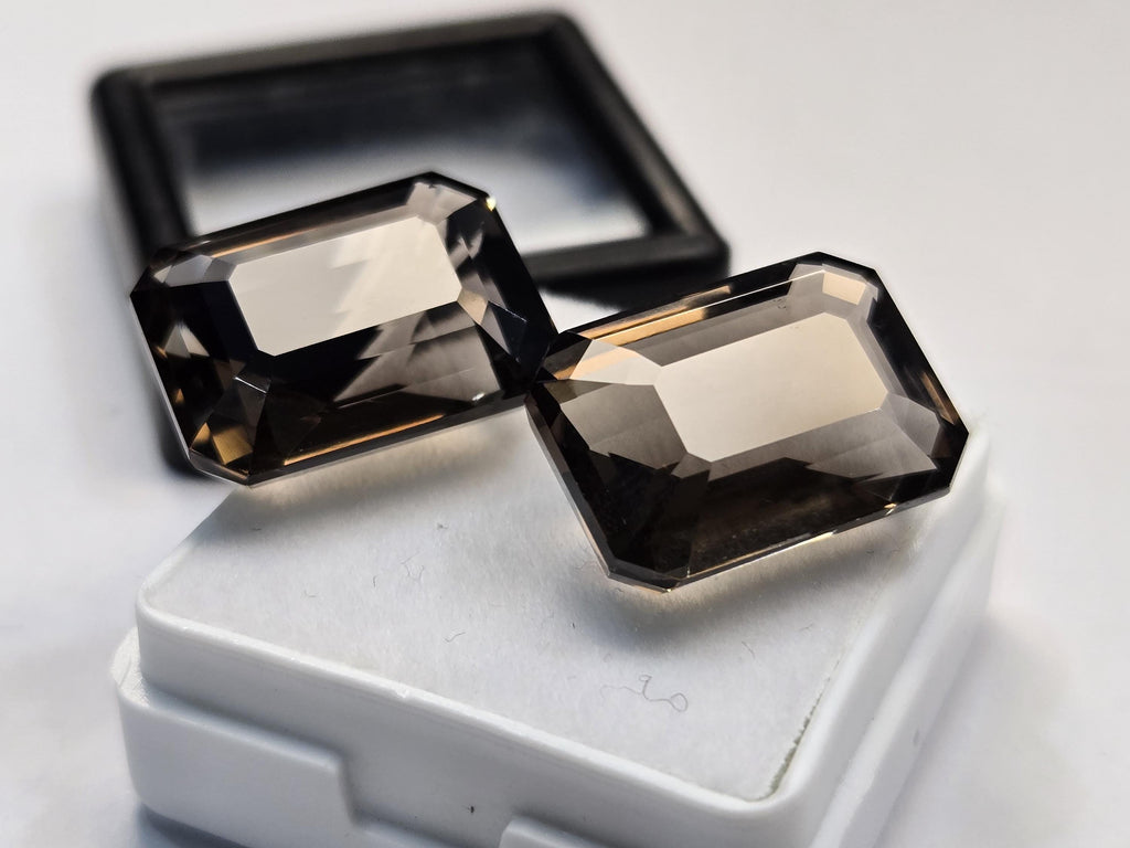 Smoky Black Quartz Emerald Cut Gemstone for Rings, Pendants, Jewelry (24-25 Ct)