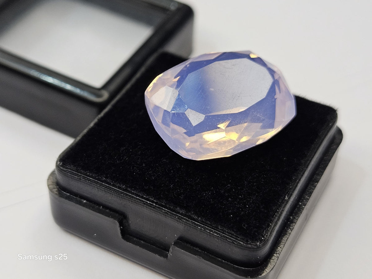 Cushion Cut Pink Opal Gemstone, 14-16 Ct Lab Created