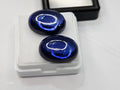 Lab Created Blue Iolite Oval Cabochon Pair (35+ Carats) for Jewelry Making