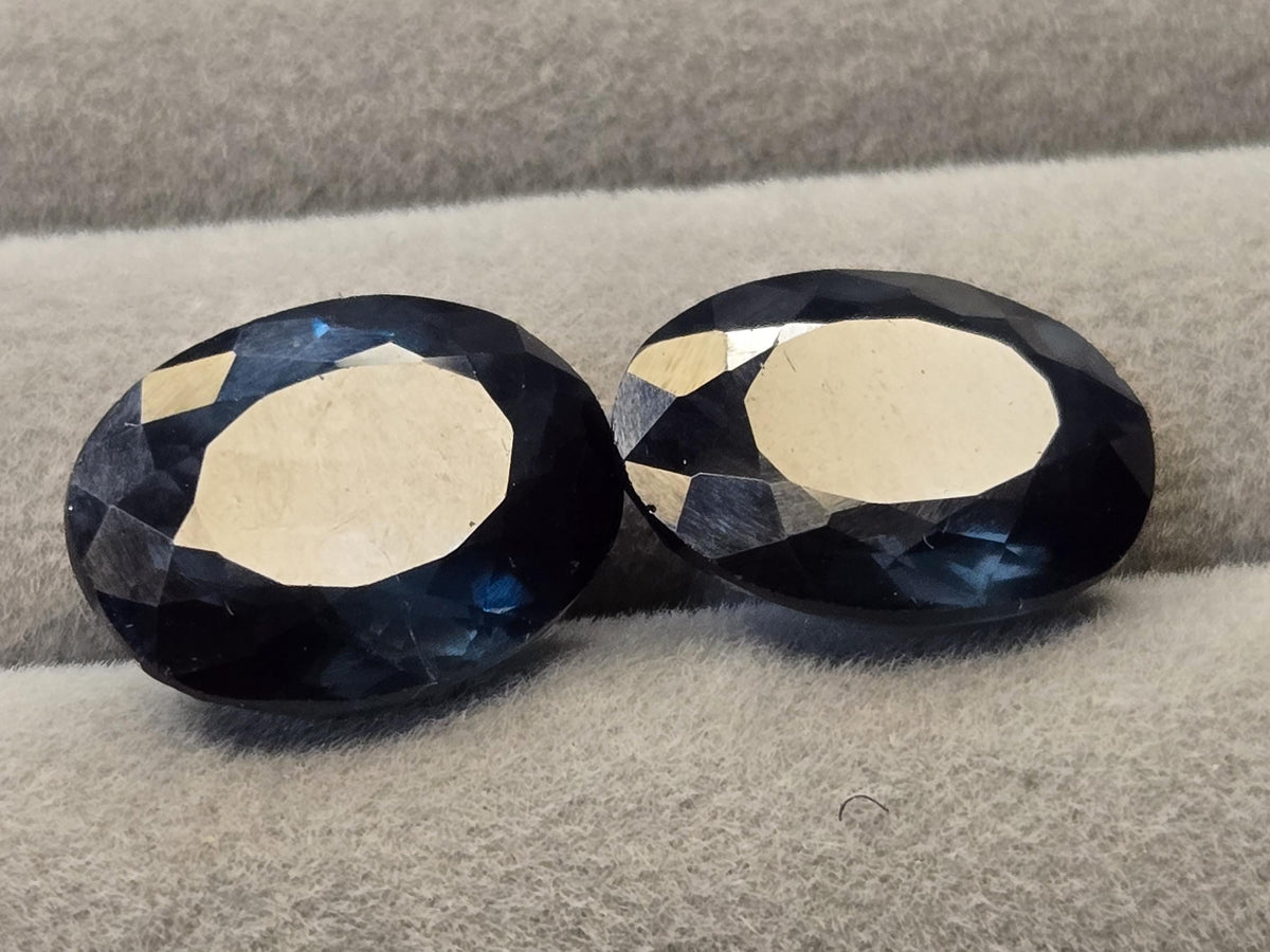 Natural Bluish Green Tourmaline Pair Oval Cut Loose Gemstones (24-25 Ct)