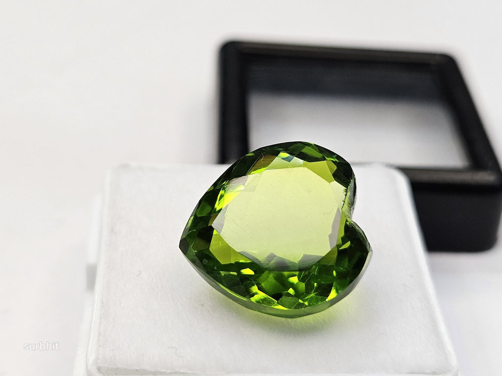 10+ Ct Natural Peridot – Heart Cut Loose Gemstone for Jewelry