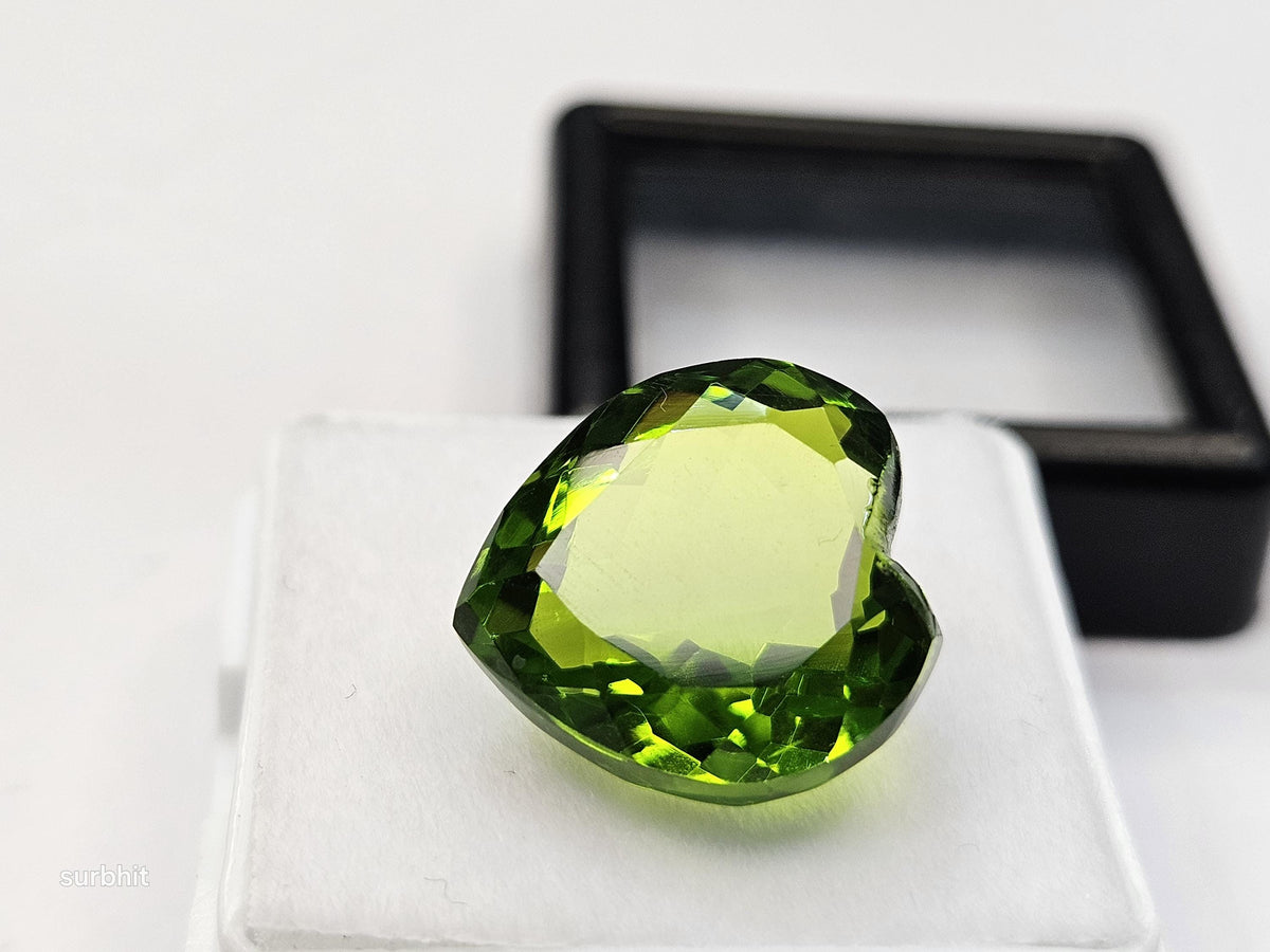 10+ Ct Natural Peridot – Heart Cut Loose Gemstone for Jewelry