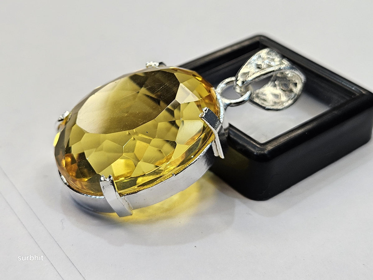 Yellow Pendant Topaz Oval Cut 67-69 Ct Lab-Created Loose Certified Gemstone