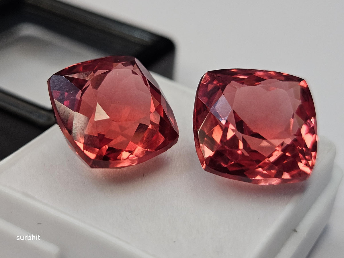 Natural Padparadscha Sapphire Cushion Cut Gemstones (26-27 Ct) for Jewelry Making