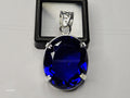 Blue Topaz Oval Cut Pendant, 73-74 Ct Brazilian Gemstone