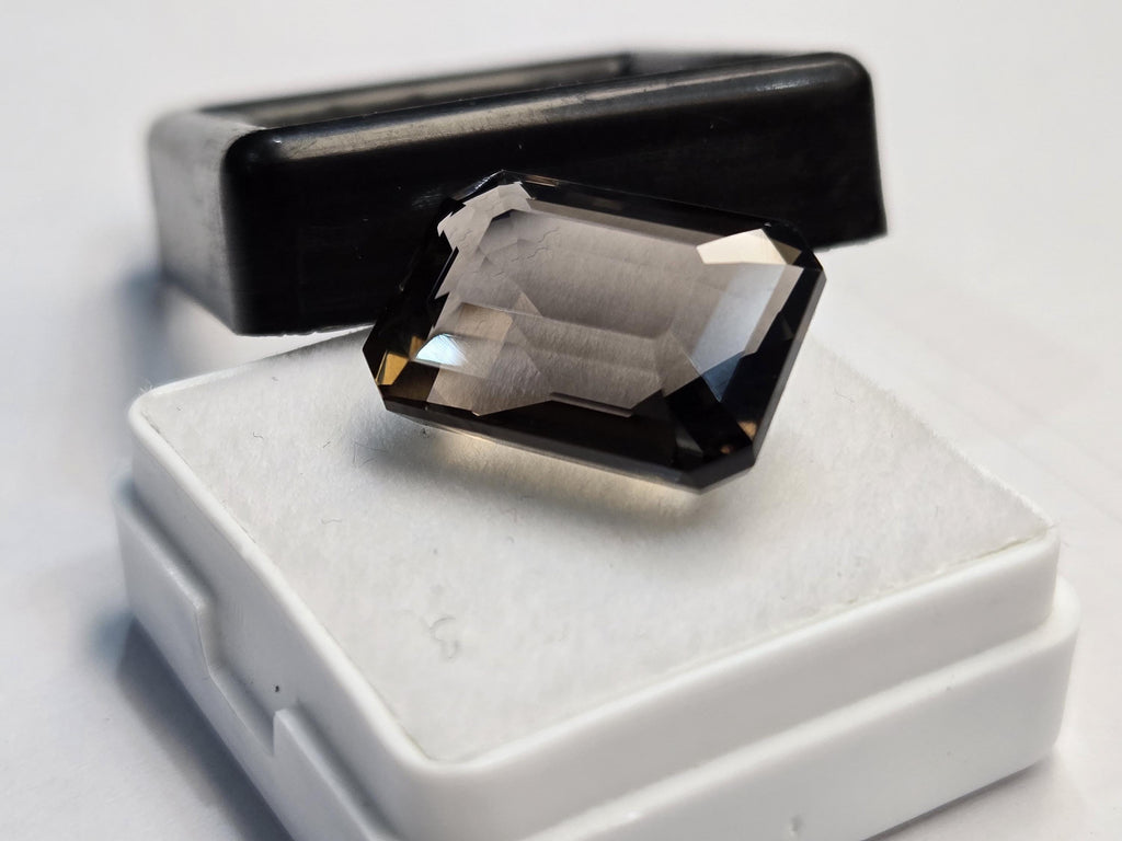 Smoky Black Quartz Emerald Cut Gemstone for Jewelry Making
