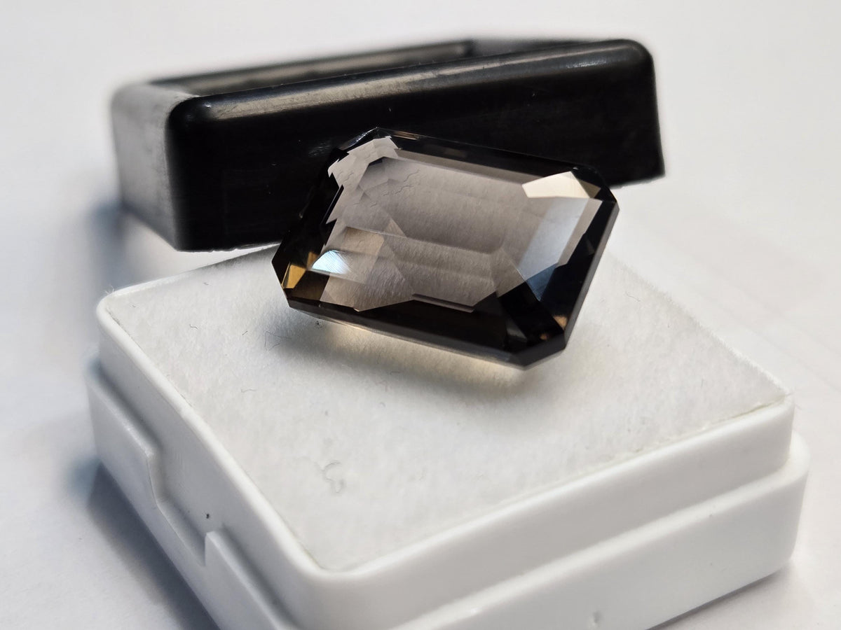 Smoky Black Quartz Emerald Cut Gemstone for Jewelry Making