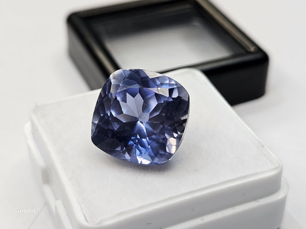 Cushion Cut Blue Tanzanite Gemstone, 12-13 Carat Loose Stone