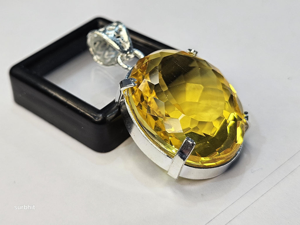Yellow Pendant Topaz Oval Cut 67-69 Ct Lab-Created Loose Certified Gemstone