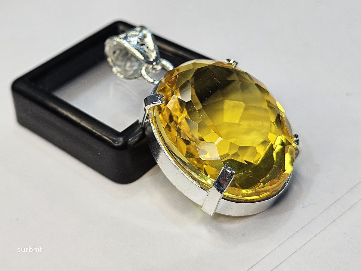 Yellow Pendant Topaz Oval Cut 67-69 Ct Lab-Created Loose Certified Gemstone