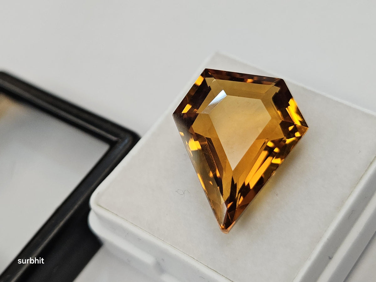 Certified Yellow Citrine Gemstone – 12-13 Ct Fancy Cut Loose Stone for Jewelry Making