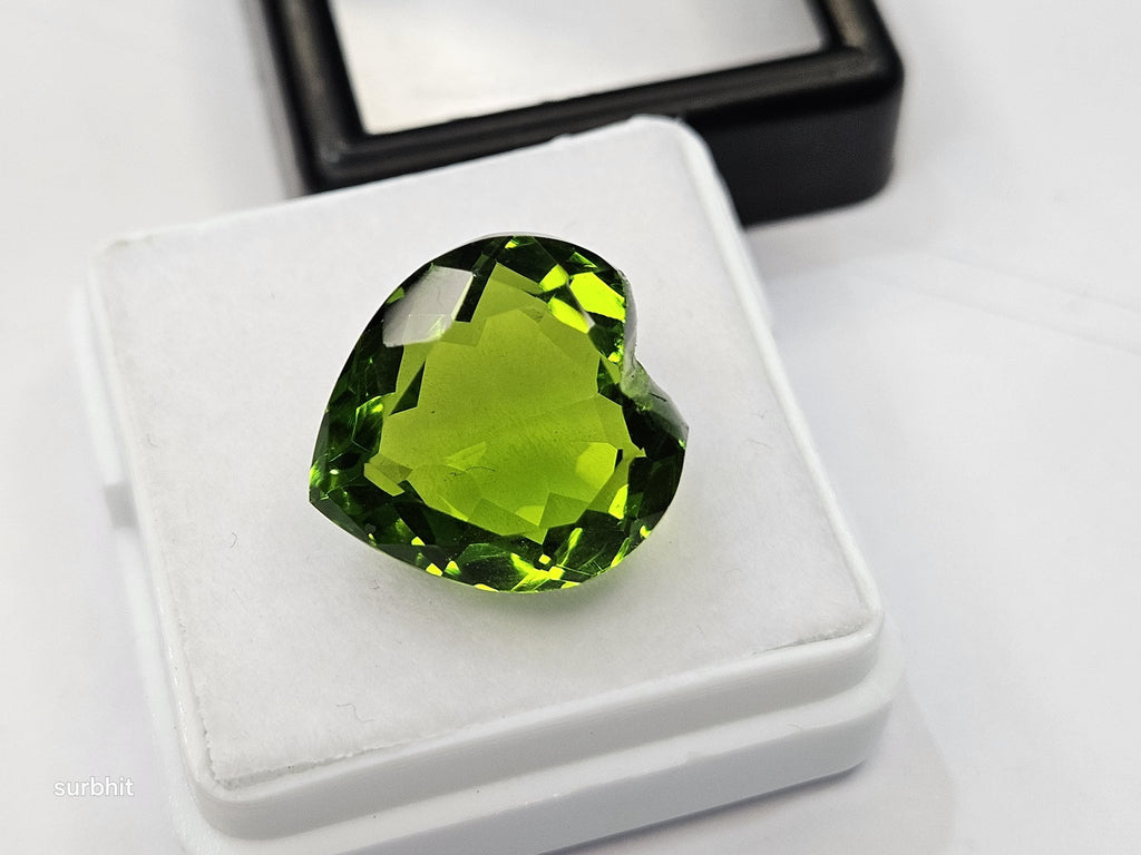 10+ Ct Natural Peridot – Heart Cut Loose Gemstone for Jewelry