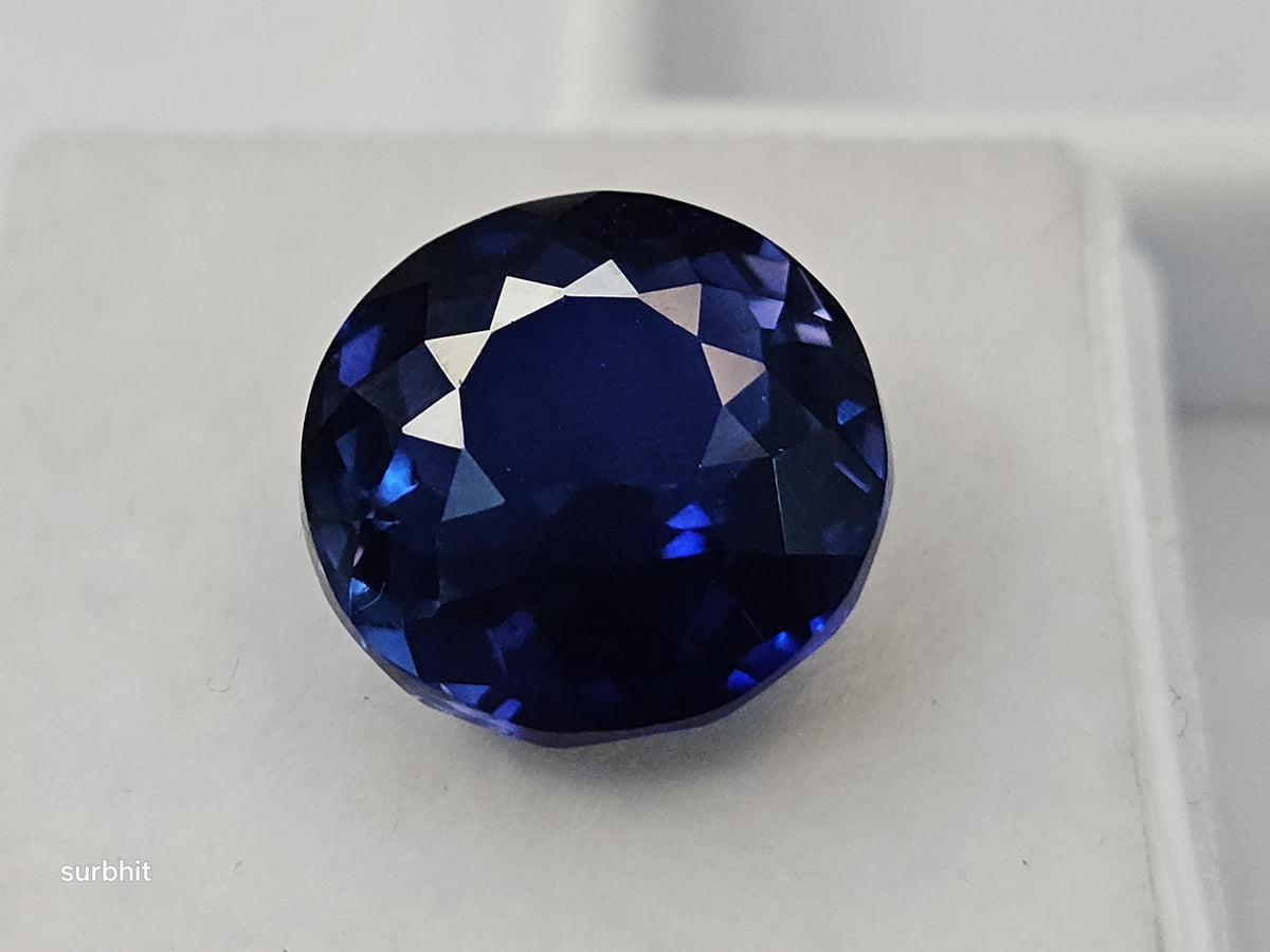 Certified Blue Tanzanite Gemstone, 12 Carat Round Cut, Tanzania Origin, Faceted Stone for Jewelry