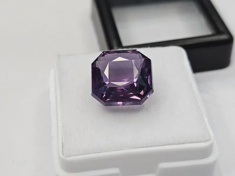 Natural Purple Pink Tanzanite 9+ Ct Radiant Cut Loose Gemstone from Brazil for Rings, Pendants & Jewelry Making