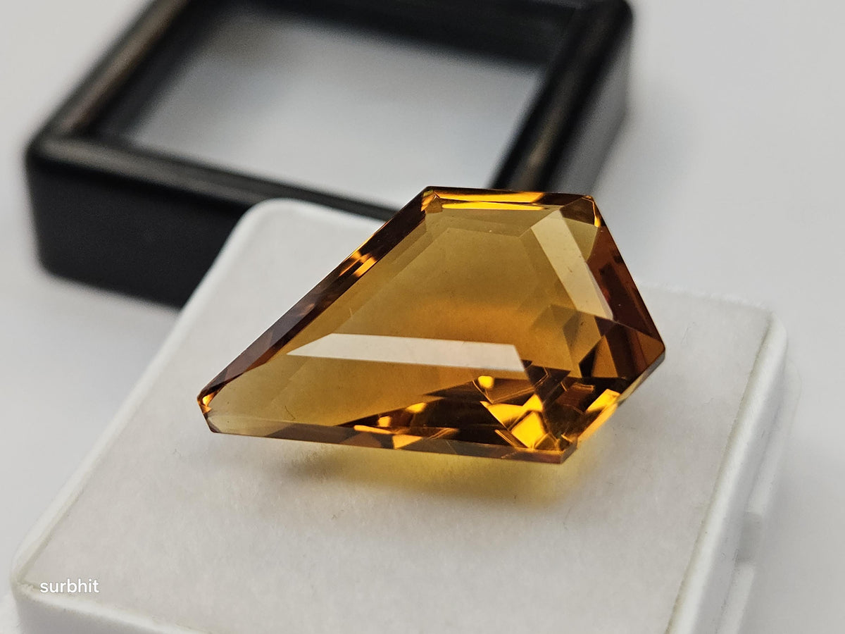 Certified Yellow Citrine Gemstone – 12-13 Ct Fancy Cut Loose Stone for Jewelry Making