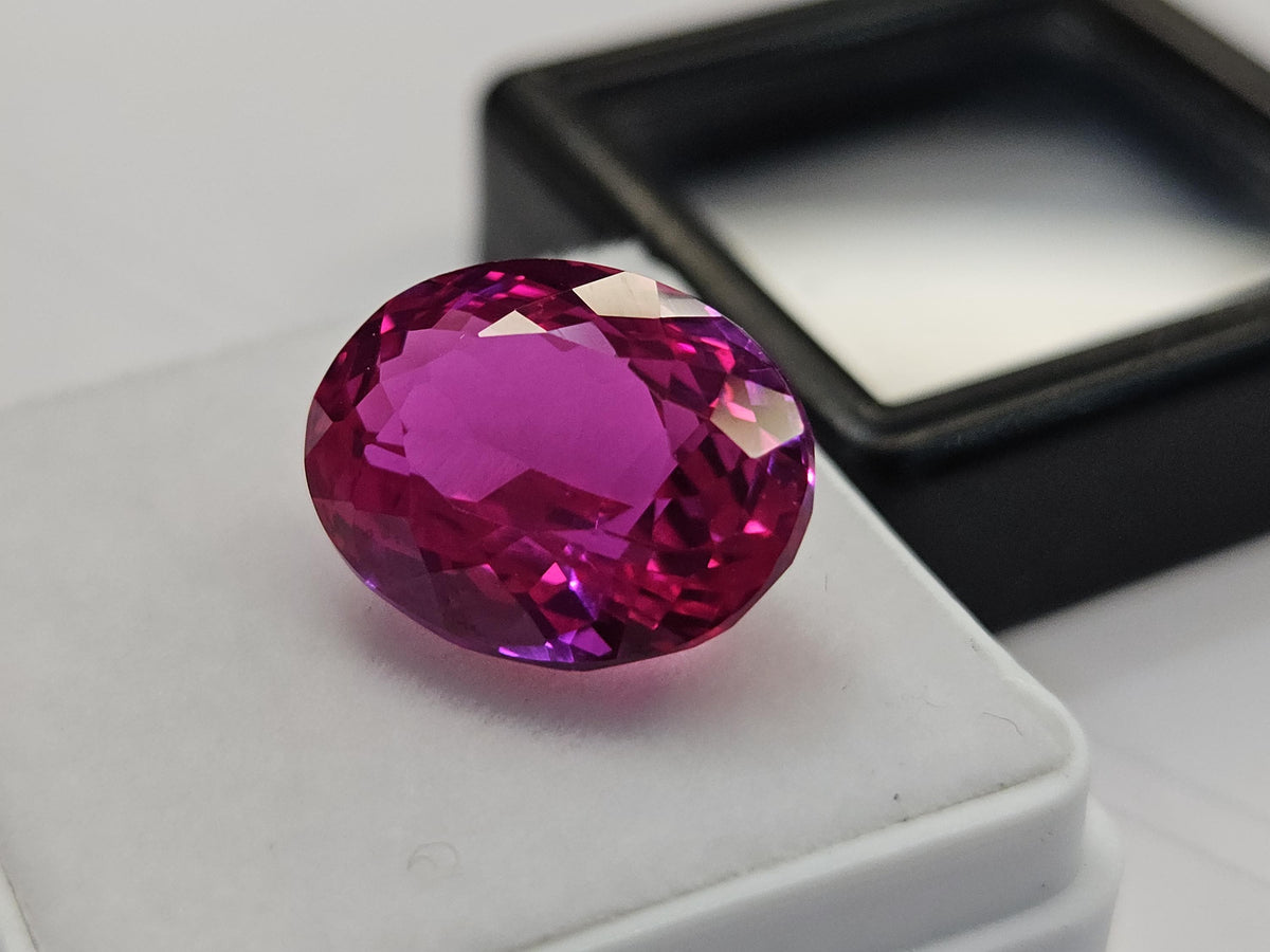Certified Dark Pink Sapphire Oval Gemstone – 10–11 Ct Loose Stone for Jewelry
