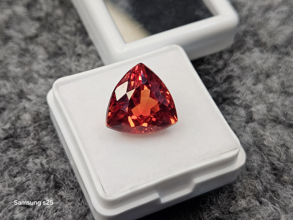 Natural Mexican Fire Opal Trillion Cut Gemstone (9-10 Ct) for Jewelry Making