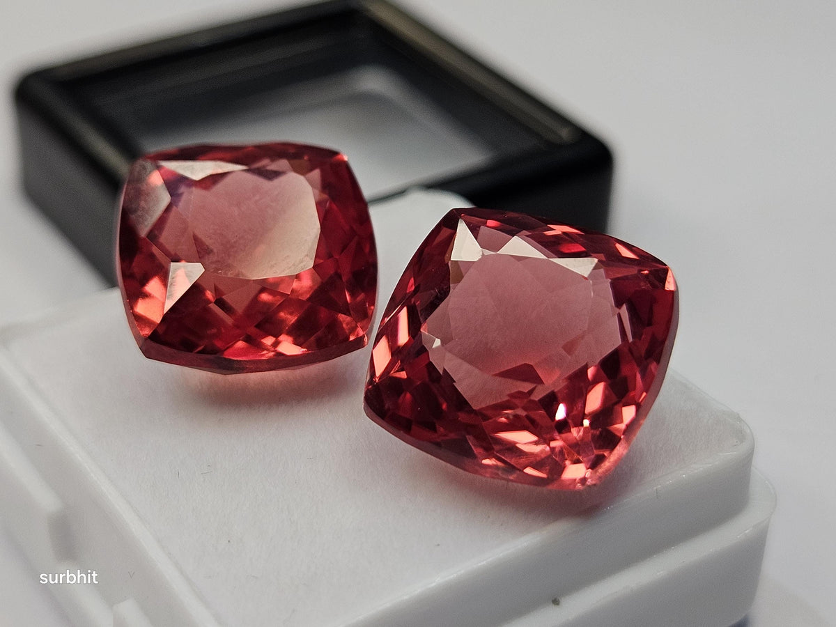 Natural Padparadscha Sapphire Cushion Cut Gemstones (26-27 Ct) for Jewelry Making