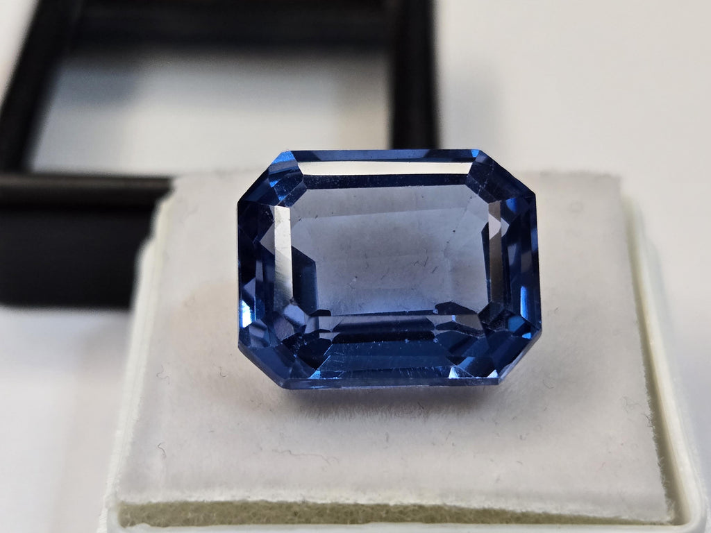 Natural Teal Blue Topaz Emerald Cut Gemstone – 11-12 Ct Loose Stone for Jewelry