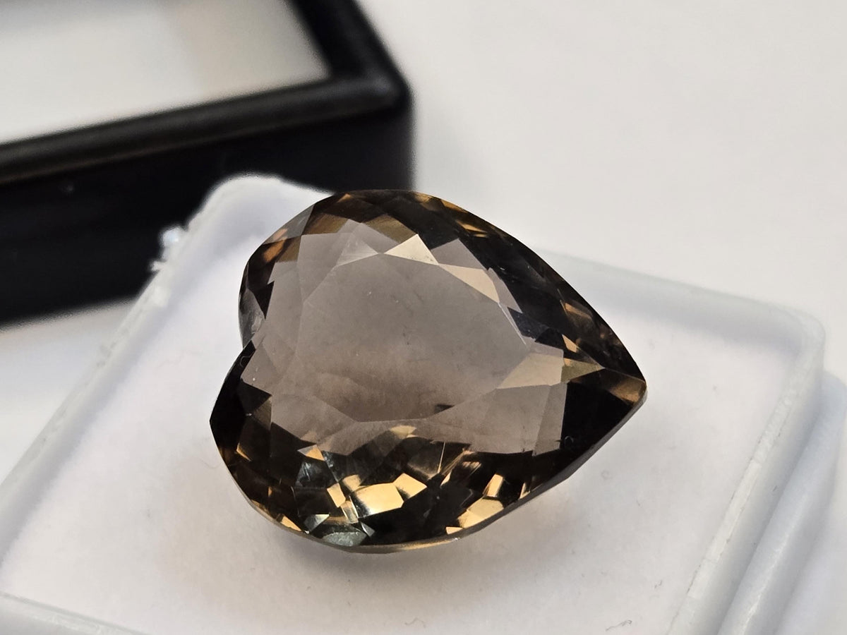 Certified Smoky Black Quartz Heart Cut Gemstone for Jewelry Making