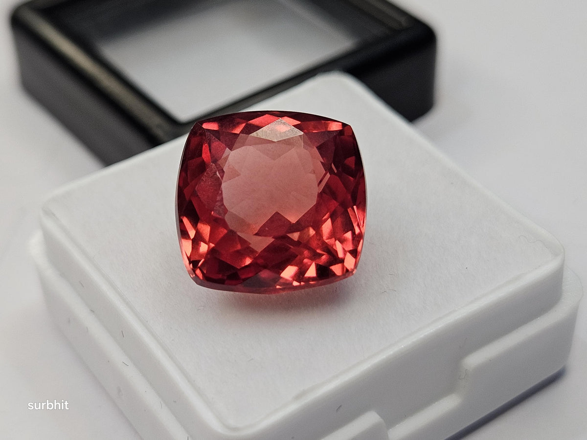 10-12 Ct Padparadscha Sapphire, Cushion Cut Loose Gemstone