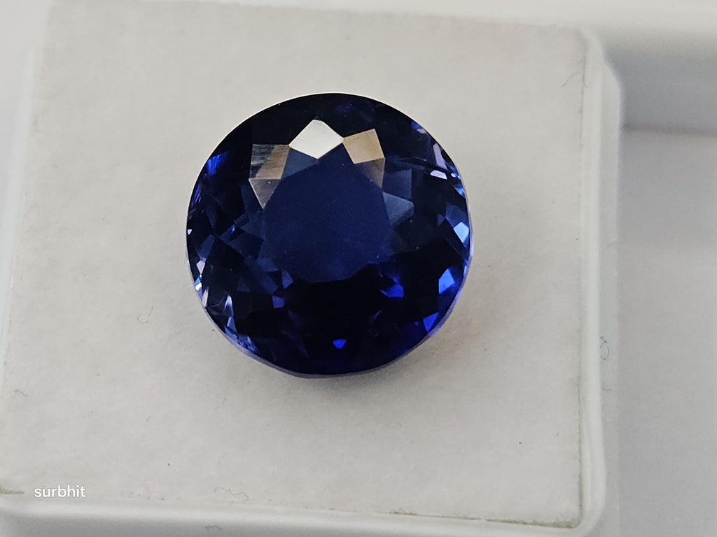 Certified Blue Tanzanite Gemstone, 12 Carat Round Cut, Tanzania Origin, Faceted Stone for Jewelry