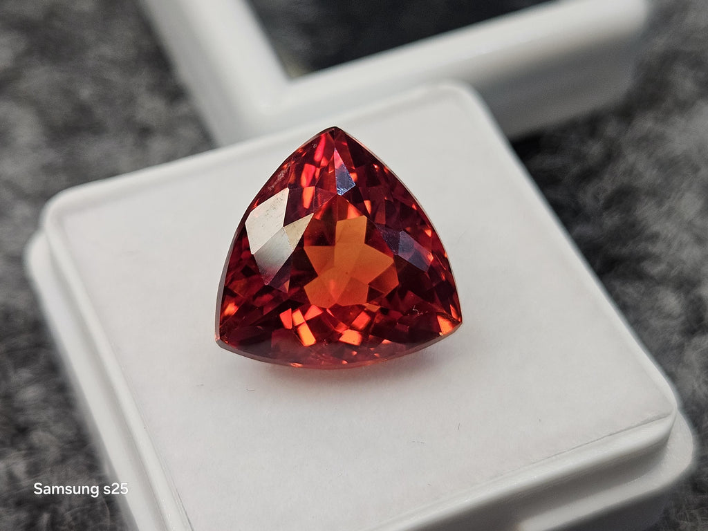 Natural Mexican Fire Opal Trillion Cut Gemstone (9-10 Ct) for Jewelry Making