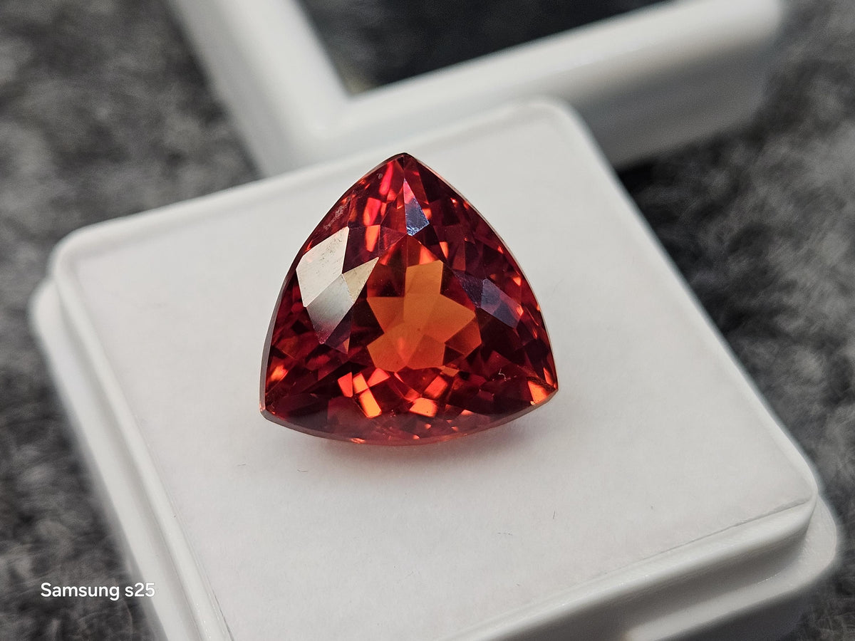 Natural Mexican Fire Opal Trillion Cut Gemstone (9-10 Ct) for Jewelry Making