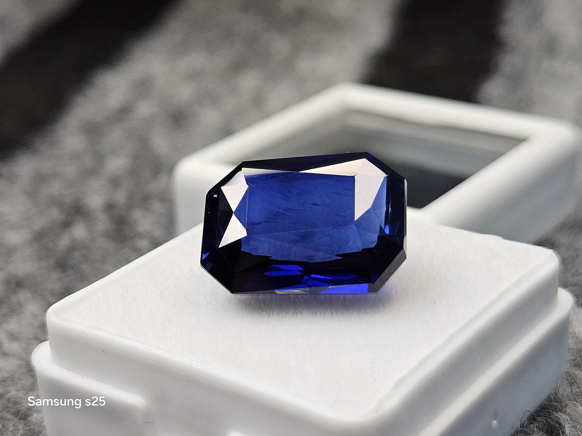 Radiant Cut Blue Tanzanite Gemstone, 12-14 Ct Certified Loose Stone