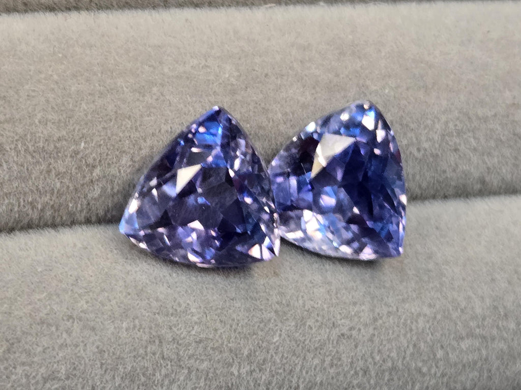 Trillion Cut Tanzanite Pair, 14-15 ct, Loose Gemstones