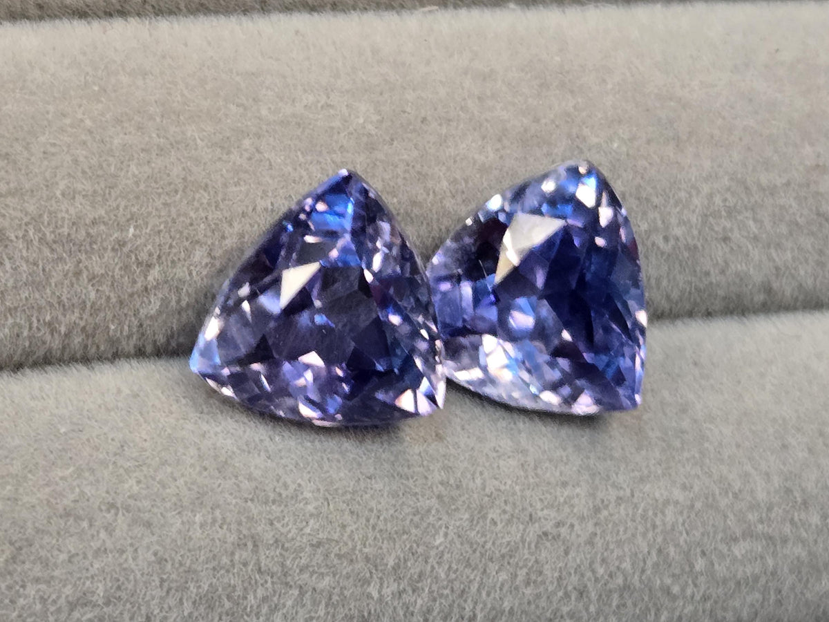 Trillion Cut Tanzanite Pair, 14-15 ct, Loose Gemstones