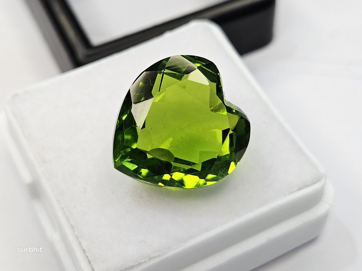 10+ Ct Natural Peridot – Heart Cut Loose Gemstone for Jewelry
