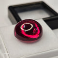 Certified Red Garnet Cabochon Shape Lab-Created 18 Carats Loose Gemstone For Jewellery Making