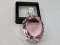 Certified Lab-Created Flawless Pink Pendant Topaz Oval Cut 75+ Ct Natural Loose Gemstone