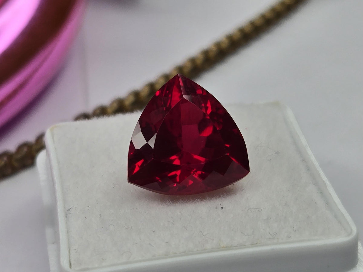 Natural Mozambique Ruby 7–8 Ct Trillion Cut Loose Gemstone for Rings, Pendants & Jewelry Making