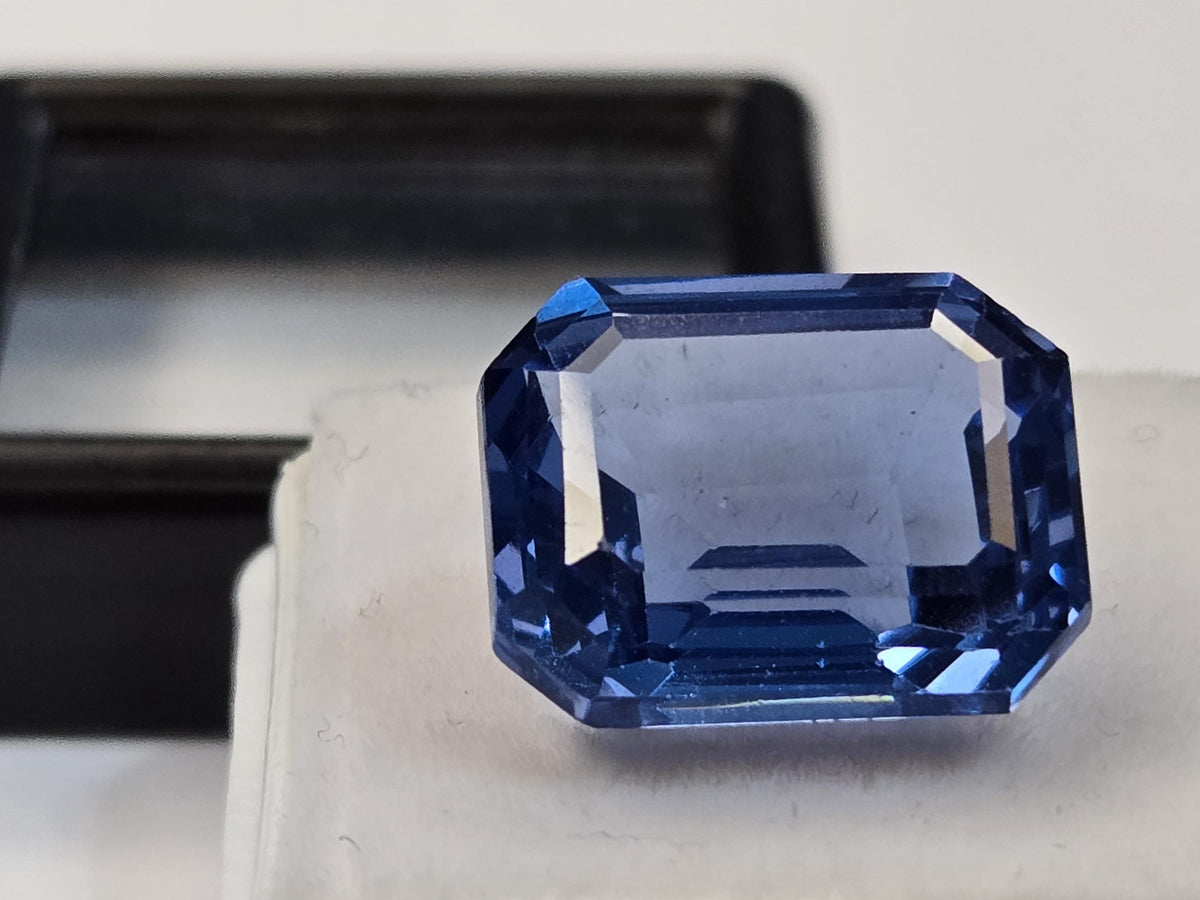 Natural Teal Blue Topaz Emerald Cut Gemstone – 11-12 Ct Loose Stone for Jewelry
