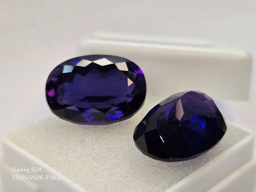 Oval Blue Tanzanite Pair 28-29 Cts Natural Certified Loose Gemstones Jewelry Making Gift