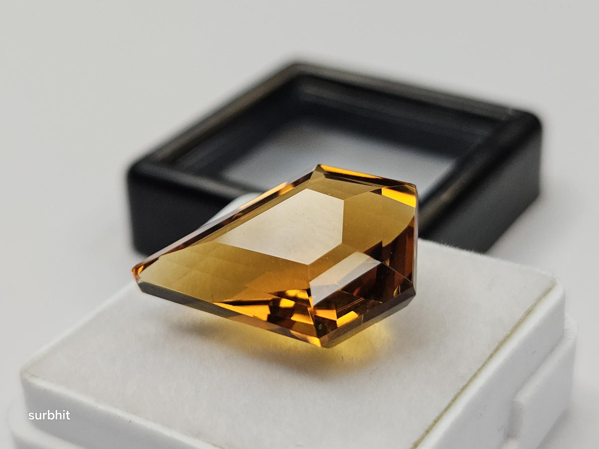 Certified Yellow Citrine Gemstone – 12-13 Ct Fancy Cut Loose Stone for Jewelry Making