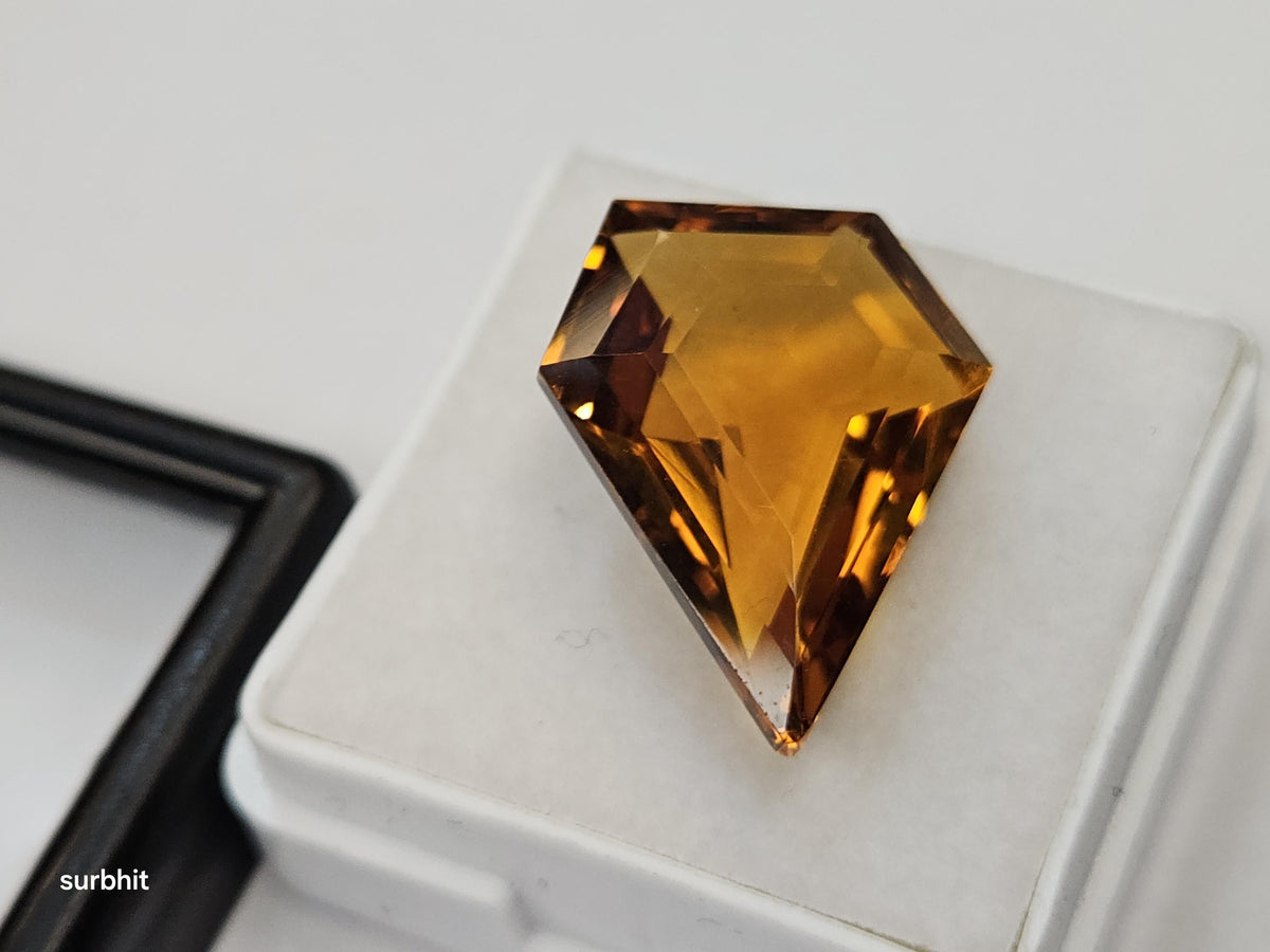 Certified Yellow Citrine Gemstone – 12-13 Ct Fancy Cut Loose Stone for Jewelry Making