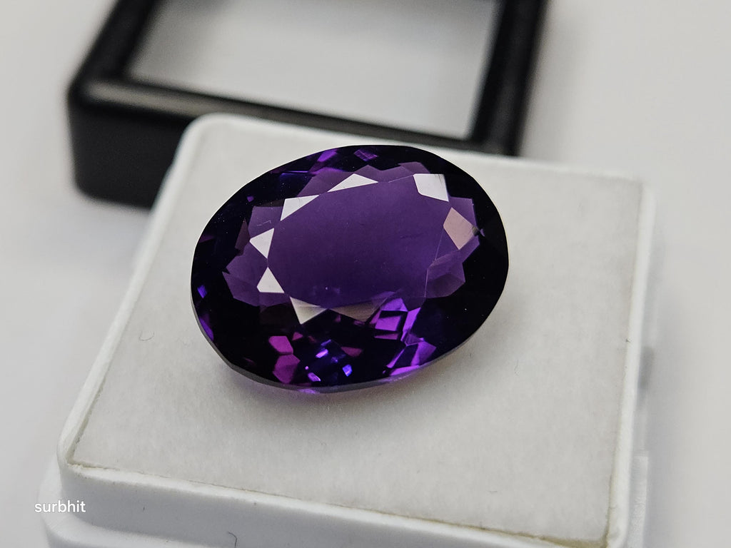 Certified Lab Created Amethyst Oval Gemstone – 8-9 Ct Purple Stone for Jewelry Making