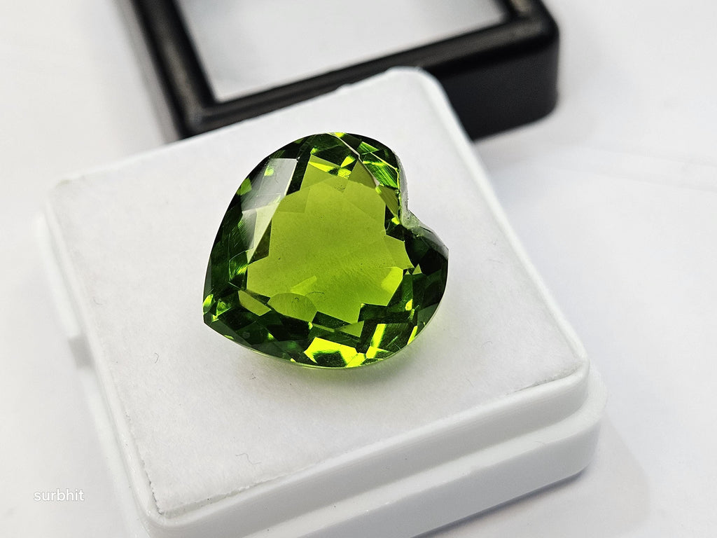 10+ Ct Natural Peridot – Heart Cut Loose Gemstone for Jewelry