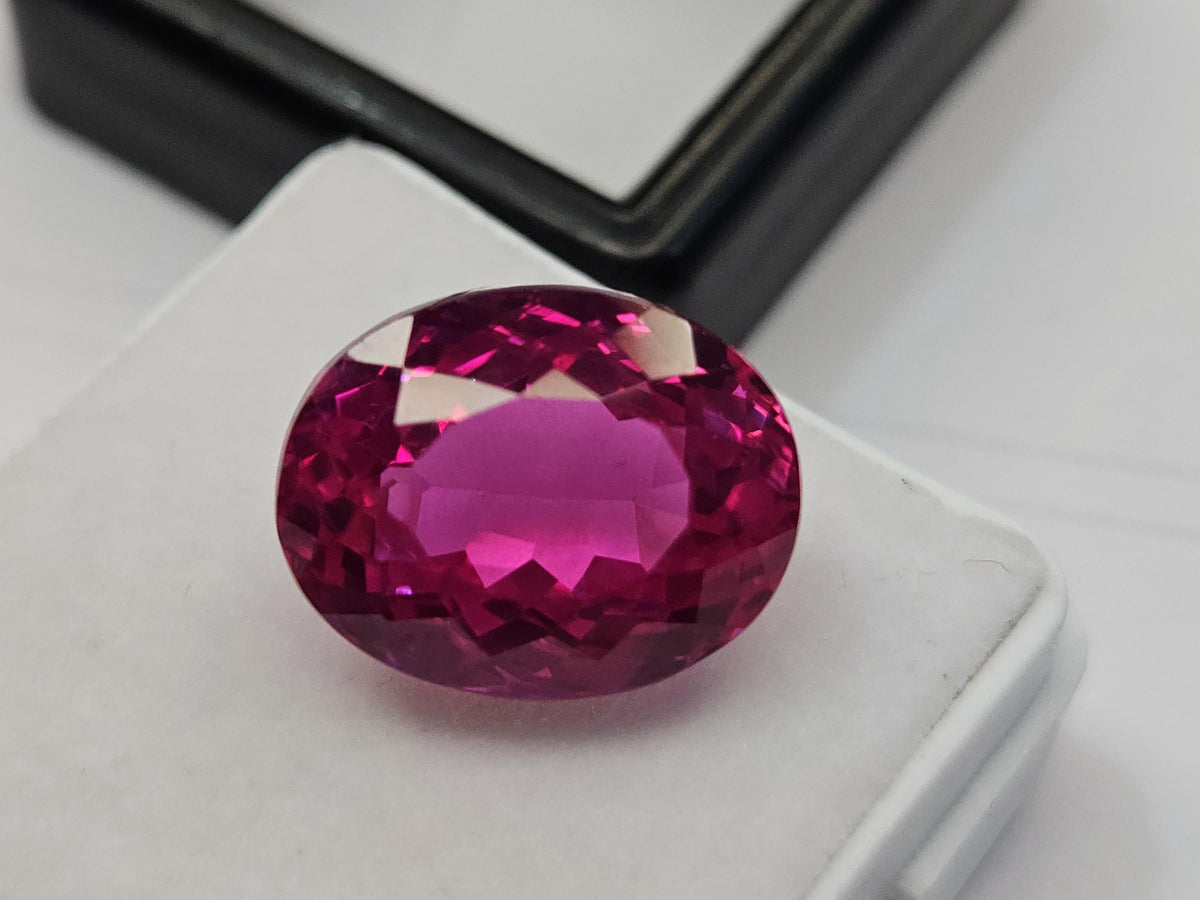 Certified Dark Pink Sapphire Oval Gemstone – 10–11 Ct Loose Stone for Jewelry